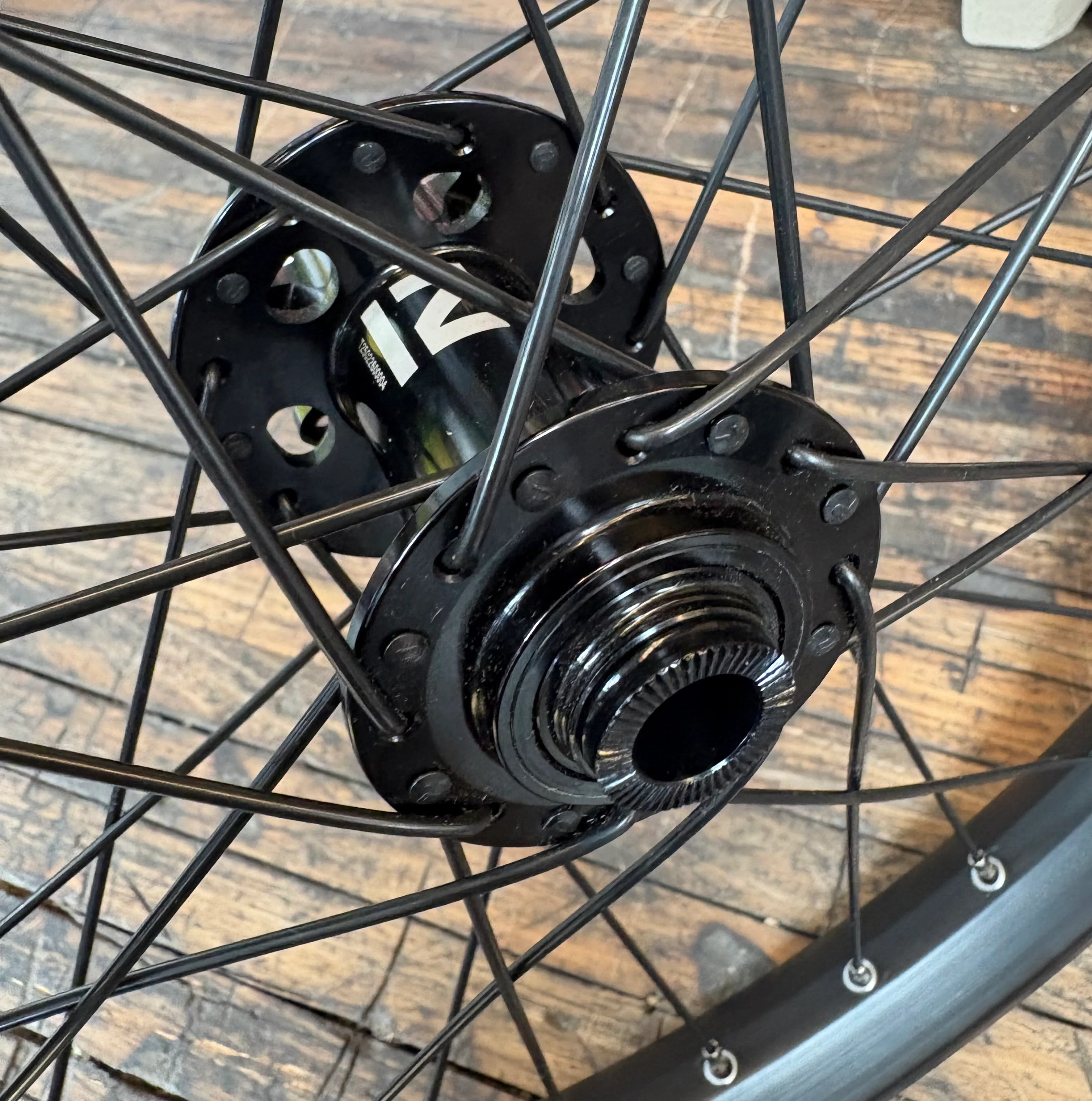 WHEEL - 20" Alex MD30 32H Black Rim, FRONT 3 in One (100mm OLD) 6 Bolt Disc Sealed Novatec Light Weight Black Hub, BLACK Spokes - Image 3